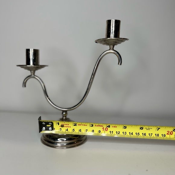 Antique Vintage Silver Two candles holder - Picture 4 of 8